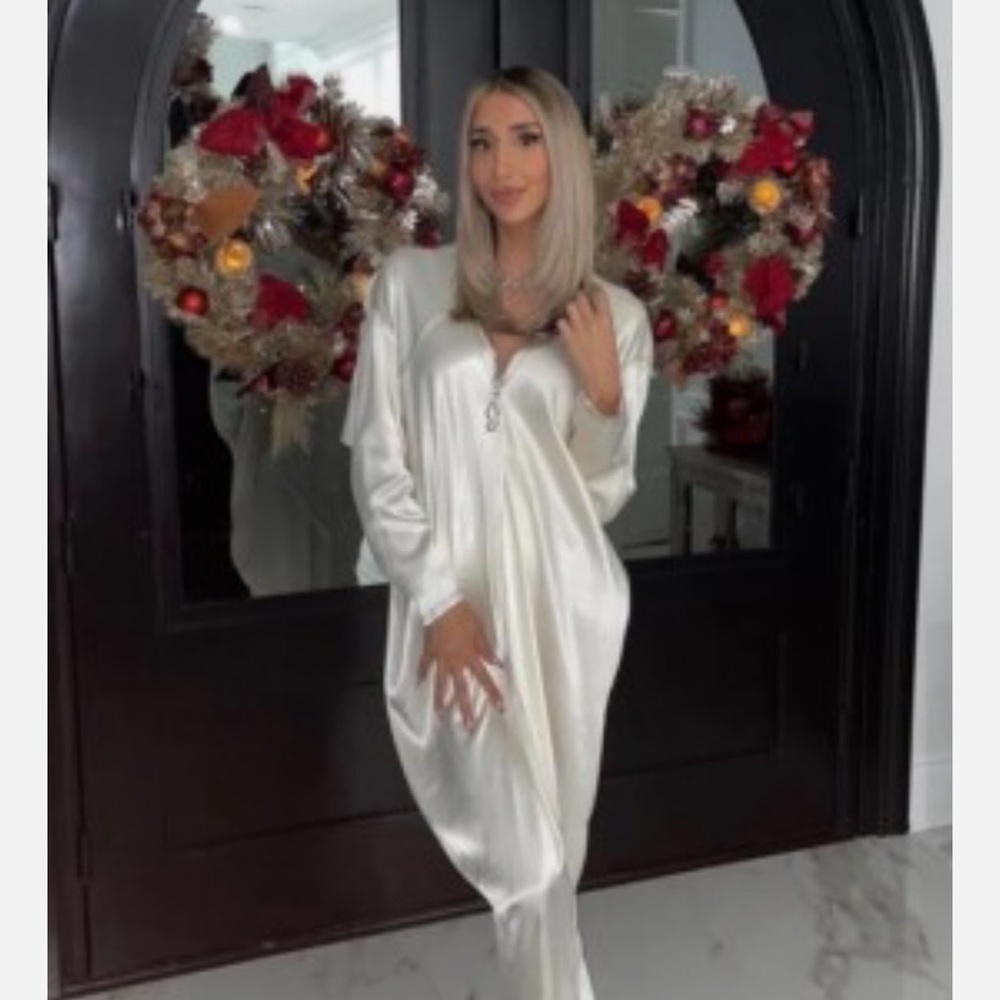 Zara Cream Draped Maxi Dress - Picture 4 of 6